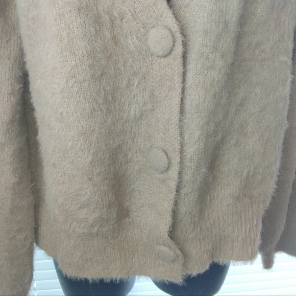 Truth By Republic Fuzzy Button Up Textured Knit Cardigan Sweater Size L - Picture 4 of 10